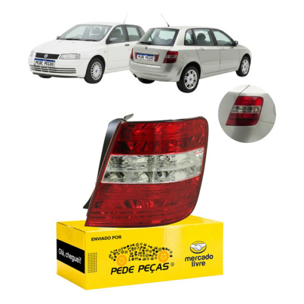 Lanterna Traseira Direita Fiat Stilo 2002 03 04 05 06 2007 Direito/passageiro Vermelho Cristal