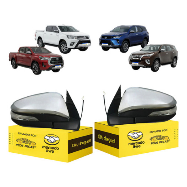 Par Retrovisor Hilux E Sw4 2016 17 18 19 20 A 2025 Retratil