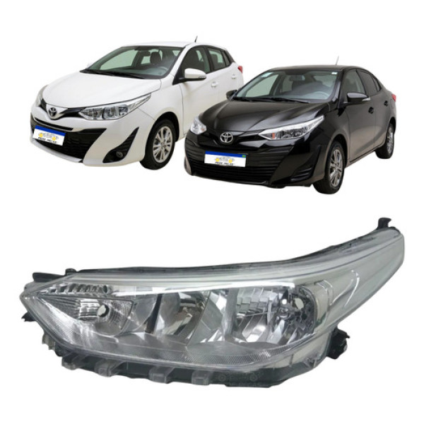 Farol Esquerdo Toyota Yaris 2018 A 2025 Foco Duplo S/led