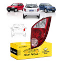 Sinaleira Traseira Gm Celta 2007 2008 2009 A 2015 Ré Rosa Ld Direito/passageiro Vermelho