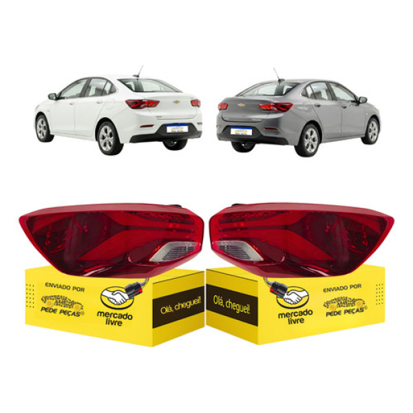 Par Lanterna Onix Plus 2020 2021 2022 2023 2024 2025 C/led Ambos Lados Vermelho