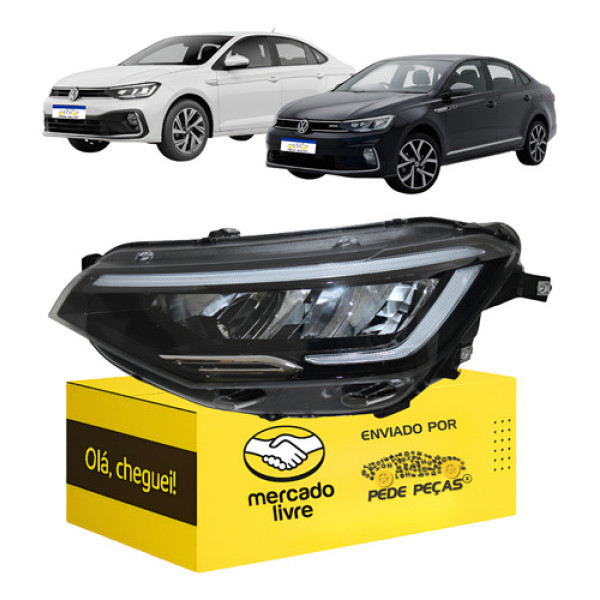 Farol Esquerdo Virtus Full Led 2023 2024 2025 2026 Esquerdo/motorista