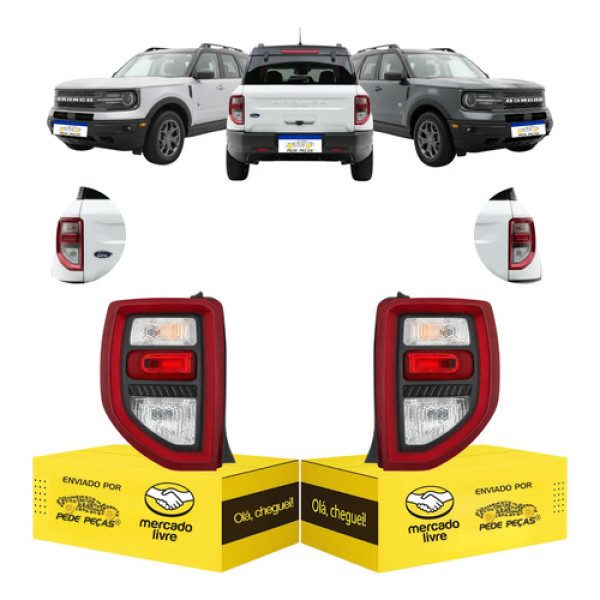 Par Sinaleira Traseira Ford Bronco 2021 2022 2023 2024 2025 Ambos Lados