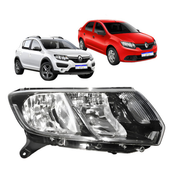 Farol Renault Sandero Logan 2015 2016 2017 2018 2019 L.d Direito