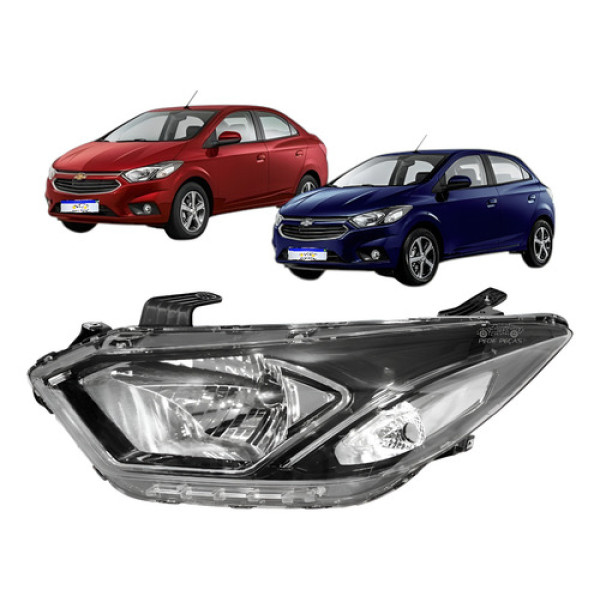 Farol Onix Prisma Friso Cromado 2017 2018 A 21 Led Esquerdo - Esquerdo/motorista