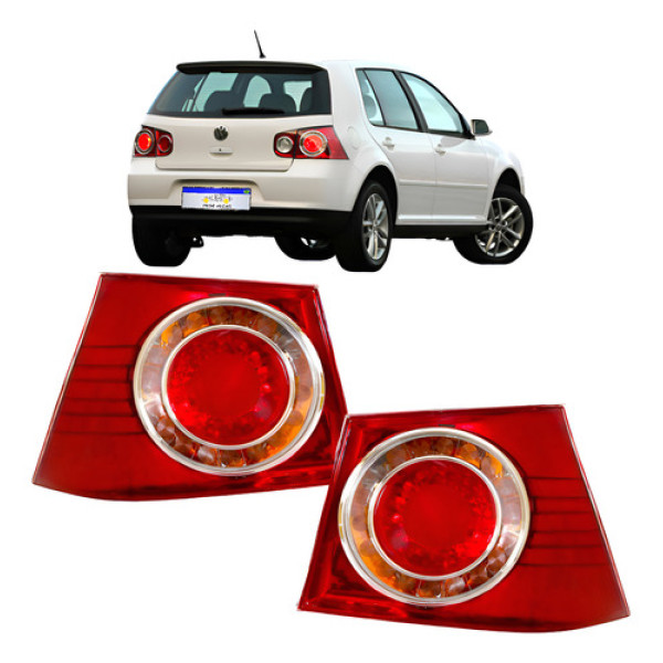 Lanterna Volkswagen Golf 2008 2009 2010 2011 2012 2013 Par Direito Vermelho