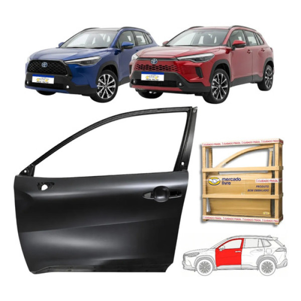 Porta Dianteira Toyota Corolla Cross 2021 2022 A 2026 Le Dianteira Esquerdo Preto