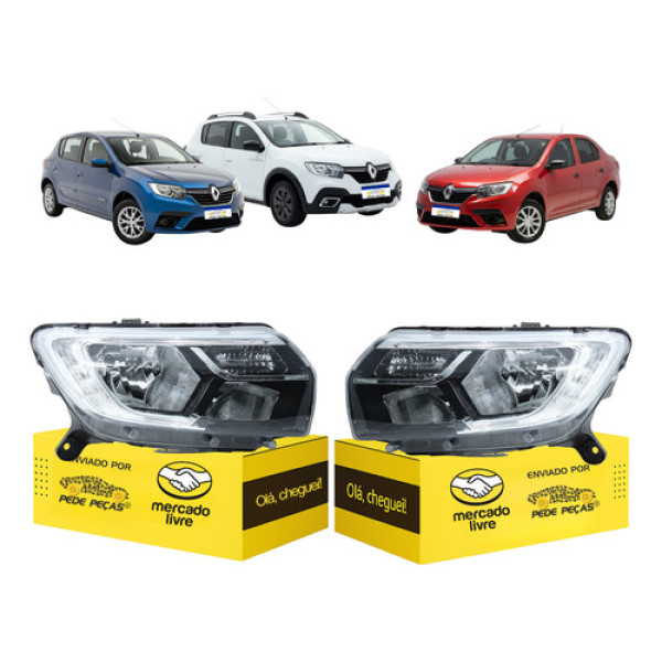 Par Farol Sandero Stepway Logan 2020 A 2024 Esquerdo