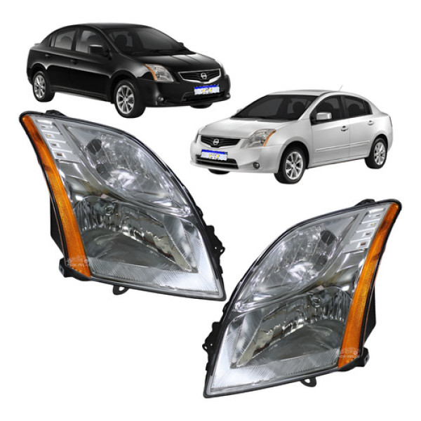 Par Farol Nissan Sentra Cromado Ambar 2010 2011 2012 2013 Ambos Lados