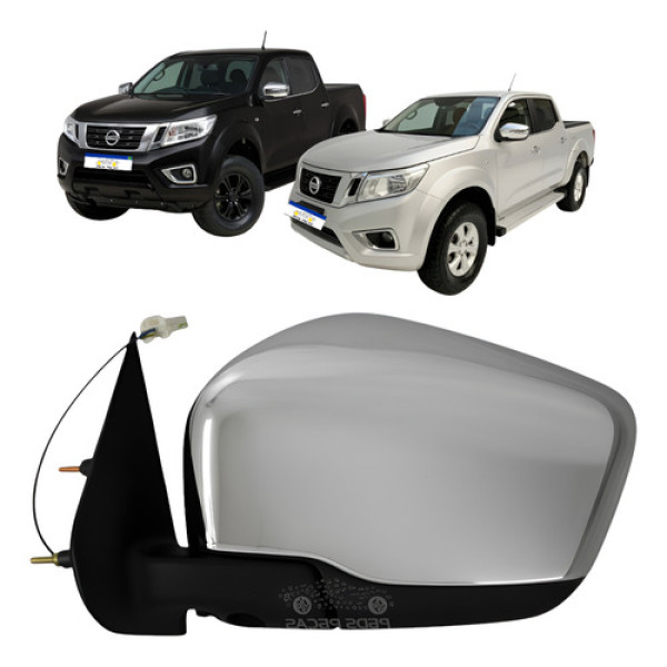Retrovisor Esquerdo Cromado Nissan Frontier 2017 A 2022 Novo Esquerdo/motorista