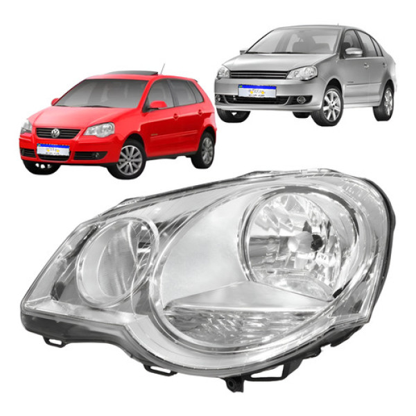 Farol Volkswagen Polo 2007 2008 2009 2010 2011 2012 A 2014 Esquerdo
