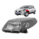 Farol Renault Sandero 2008 2009 2010 2011 M.cinza L.e - Esquerdo