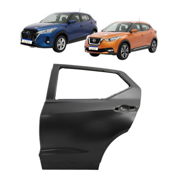 Porta Traseira Esquerda Kicks 2017 2018 2019 2020 21 A 2024 Preto Traseira Esquerdo Motorista