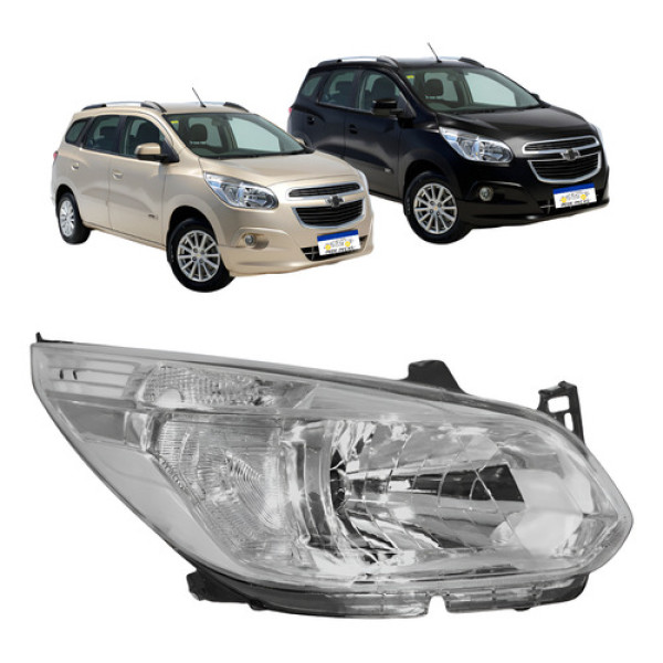 Farol Dianteiro Chevrolet Spin 2012 A 2018 Cromado Eletrico