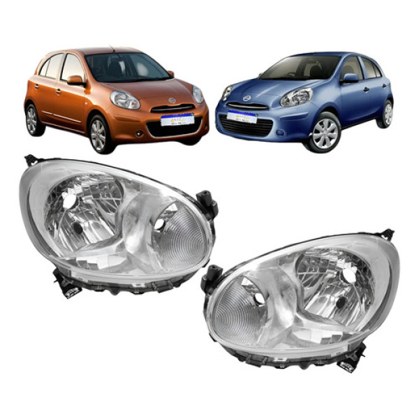 Farol Nissan March Sv 2011 A 2014 Cromado