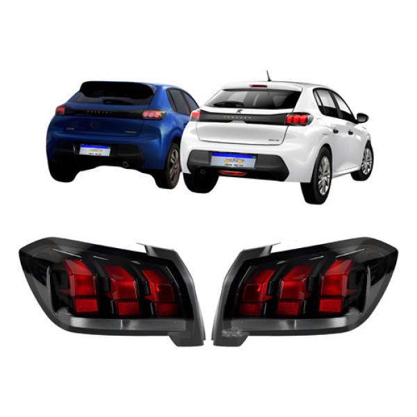 Par Lanterna Peugeot 208 2020 2021 2022 2023 2024 Sem Led Ambos Lados Vermelho