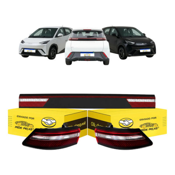 Kit Lanternas Central E Traseiras Dolphin Mini 2024 25 2026 Ambos Lados Fumê