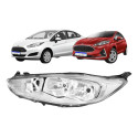 Farol Ford New Fiesta 2013 2014 2015 2016 A 2019 Cromado Par - Direito