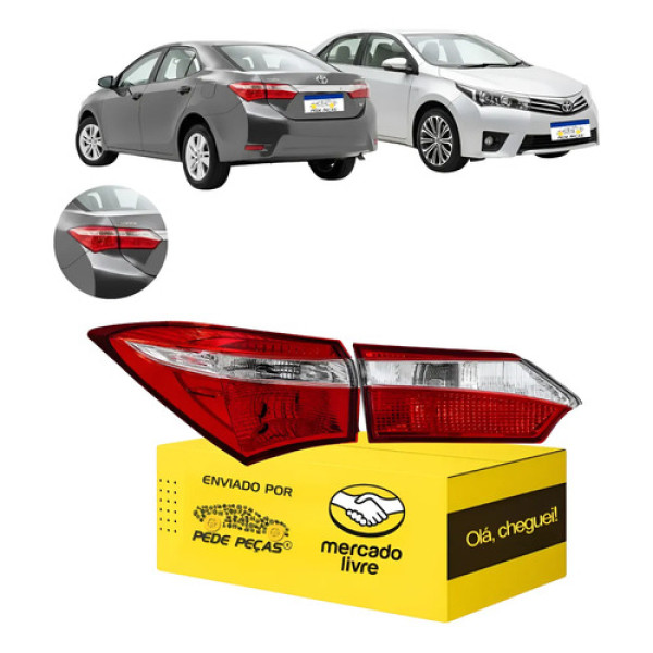 Par Sinaleira Traseira Esquerda Corolla 2015 2016 2017 S/led Esquerdo/motorista