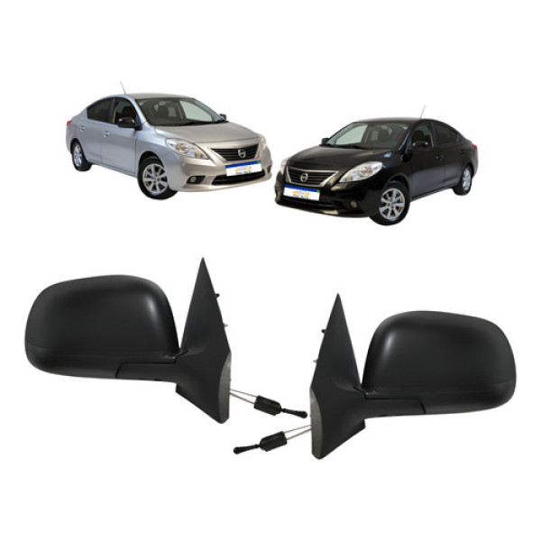 Par Retrovisor Nissan Versa 2012 A 2014 Manual C/controle 