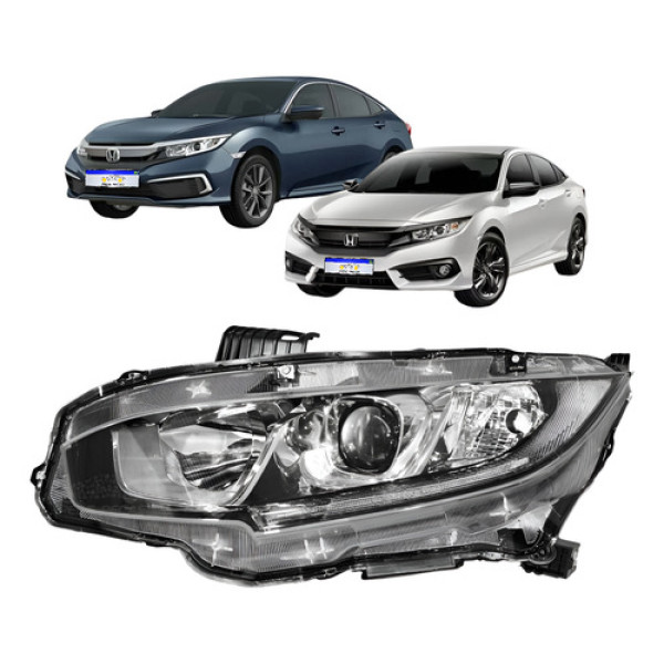 Farol Honda Civic G10 2017 2018 2019 2020 2021 Le Novo Esquerdo/motorista Farol Honda Civic G10 2017 2018 2019 2020 2021 Le Novo Esquerdo/motorista