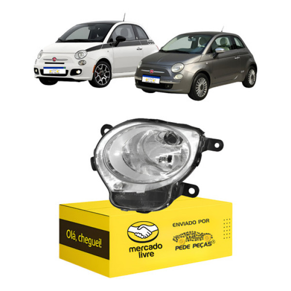 Farol Fiat 500 2009 2010 11 12 13 14 15 16 2017 Inferior L.e Esquerdo/motorista