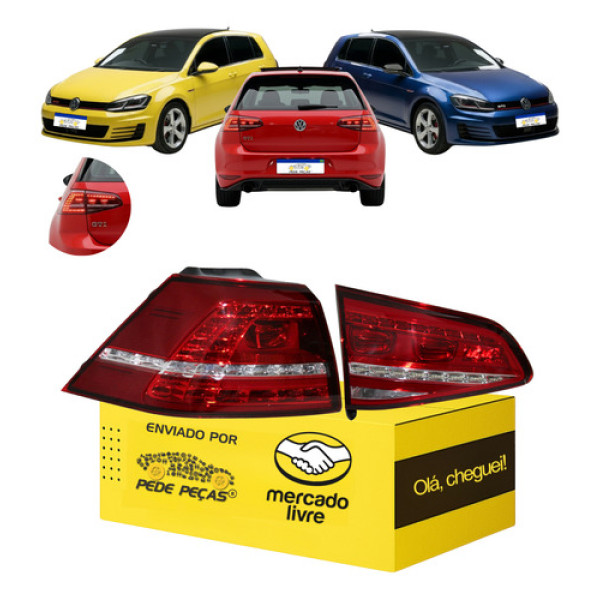 Par Lanterna Sinaleira Golf 2014 2015 2016 2017 Esquerda Led Esquerdo/motorista Vermelho