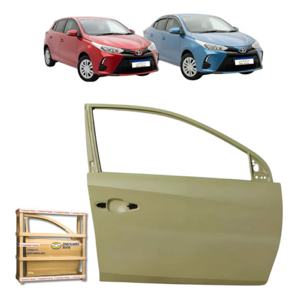 Porta Dianteira Yaris Hatch 2019 2020 A 2025 Novo Ld Dianteira Direito Cinza