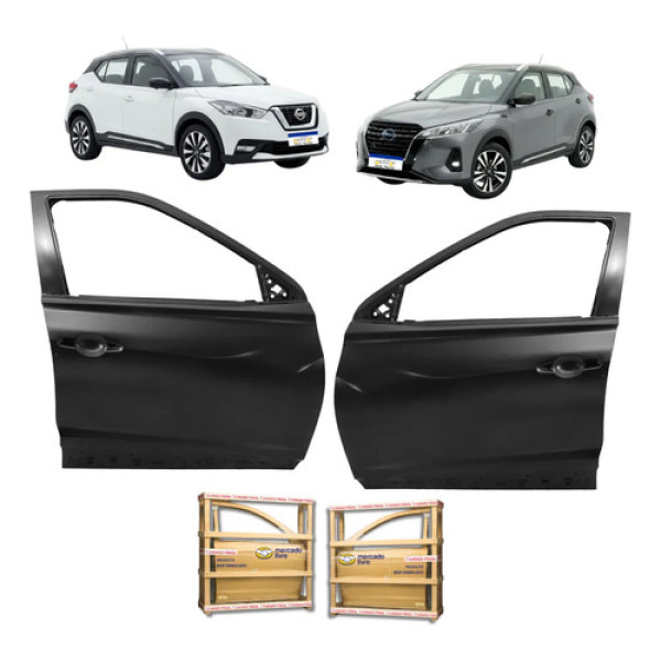 Par Porta Dianteira Kicks 2017 2018 A 2021 2022 2023 A 2025 Dianteira Ambos Os Lados Preto