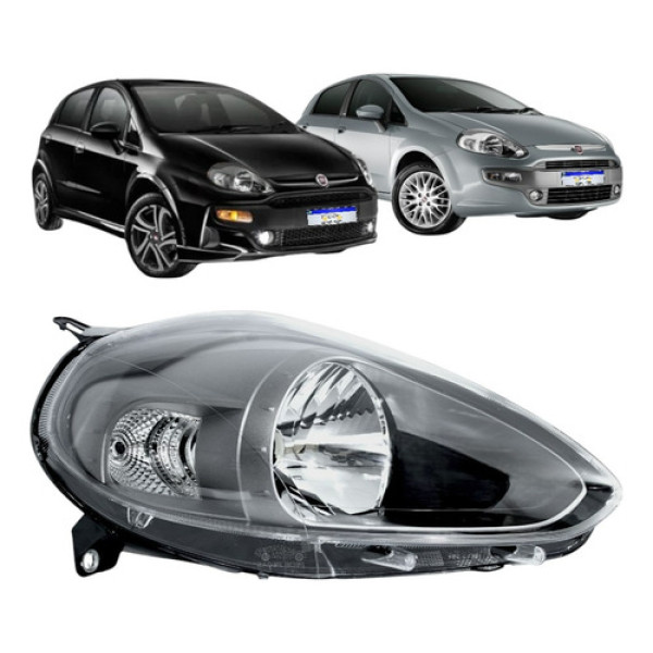 Farol Fiat Punto Mascara Cinza 2013 A 2017 Novo Direito - Direito/passageiro