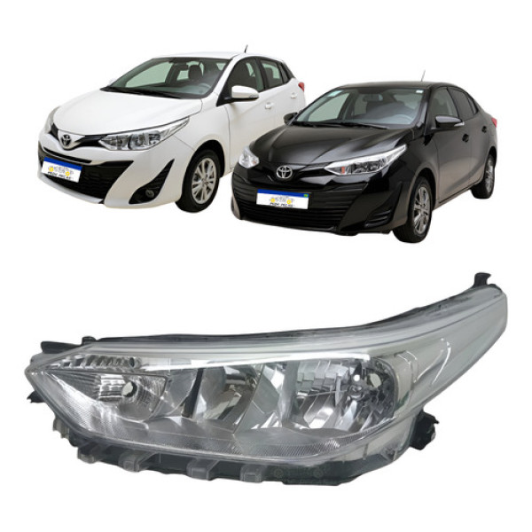 Farol Esquerdo Toyota Yaris 2018 A 2025 Foco Duplo S/led Esquerdo/motorista