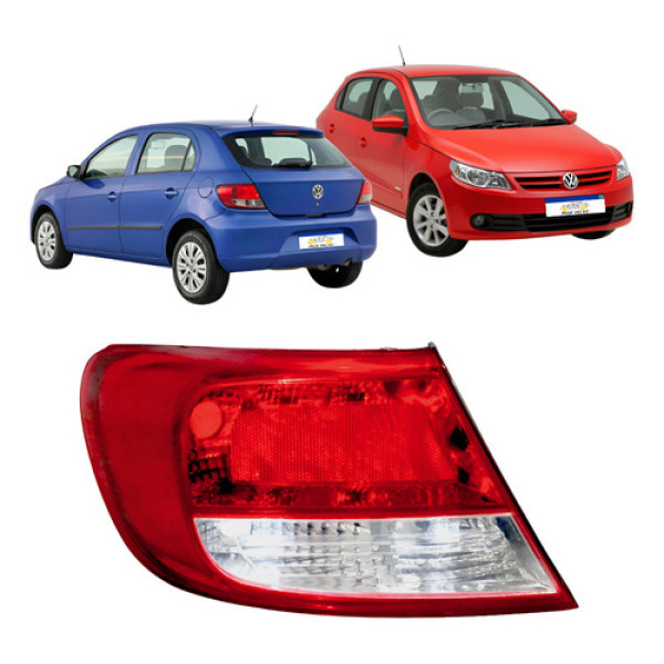 Lanterna Esquerda Vw Gol G5 2009 2010 2011 2012 Cristal Esquerdo/motorista Vermelho