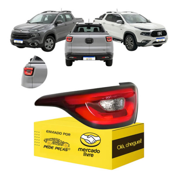 Lanterna Esquerda Traseira Fiat Toro 2016 A 2025 Com Led  Esquerdo/motorista Esquerdo