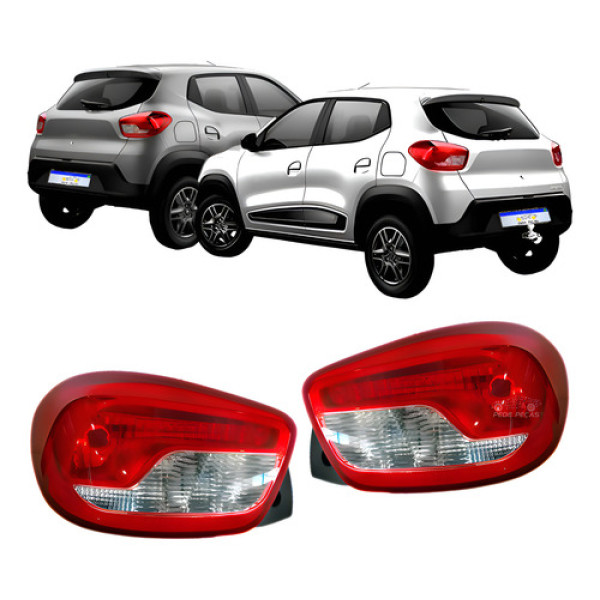 Par Lanterna Renault Kwid 2017 2018 2019 2020 2021 2022 A 25 Ambos Lados Vermelho
