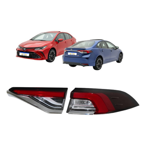 Par Lanterna Toyota Corolla 2020 A 2026 L.d Canto E Tampa Direito/passageiro Vermelho