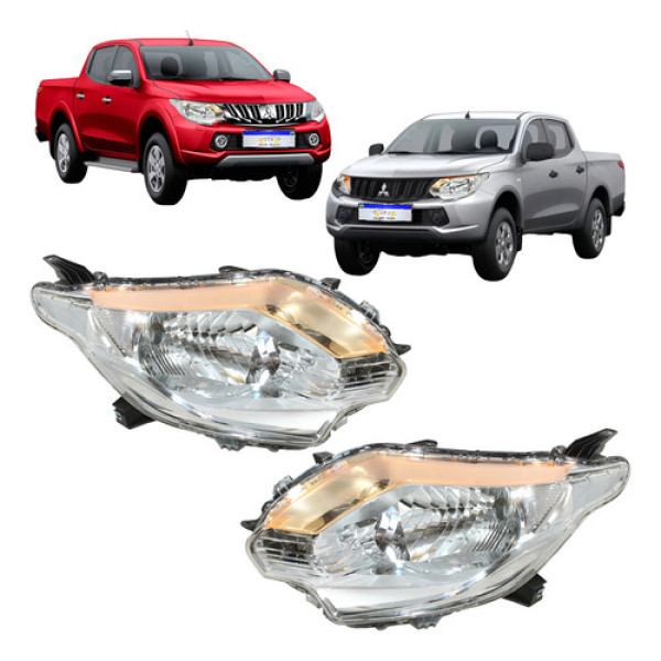 Farol L200 Triton 2016 2017 2018 2019 A 2023 Pisca Ambar Par Direito