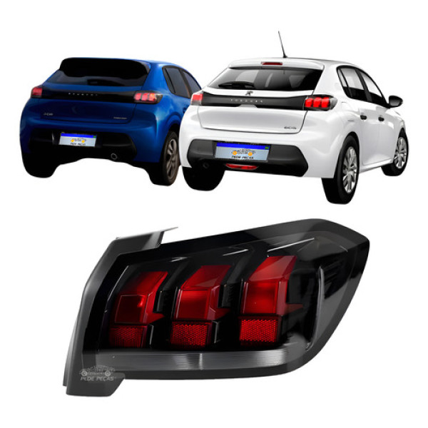 Lanterna Peugeot 208 2020 2021 2022 2023 2024 Sem Led Ld Direito/passageiro Vermelho