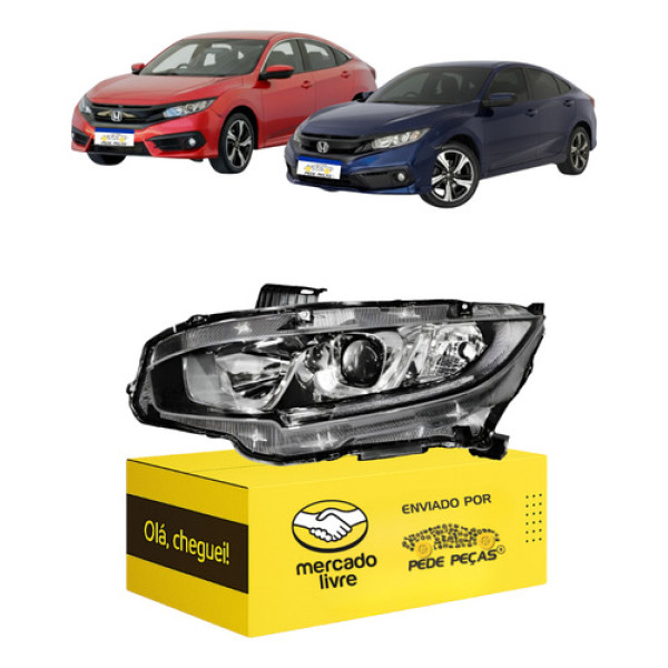 Farol Esquerdo Civic G10 2017 2018 2019 2020 2021 Esquerdo/motorista
