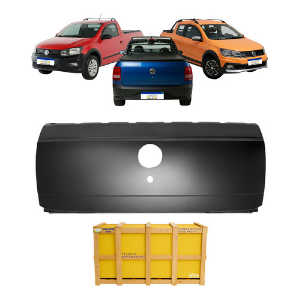 Tampa Traseira Saveiro G7 2017 2018 2019 2020 2021 2022 2023 Preto