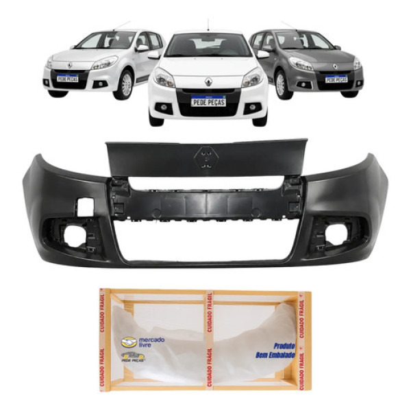 Parachoque Dianteiro Renault Sandero 2011 2012 A 2014 Novo Preto