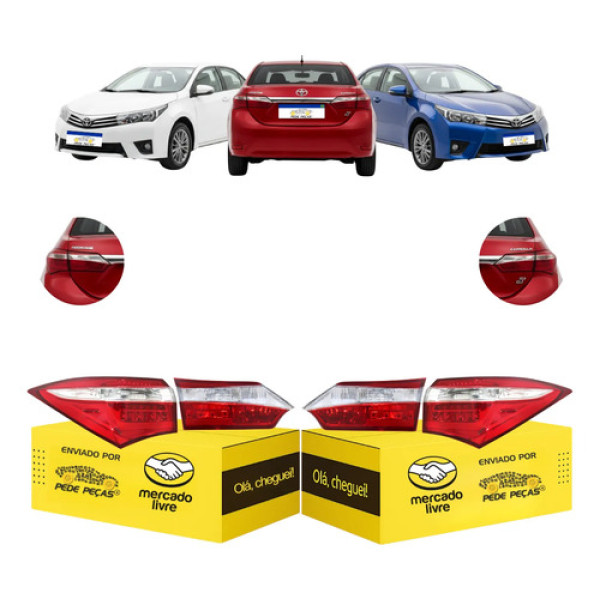 Jogo Lanternas Canto Tampa Corolla Xei 2015 2016 2017 C/led Ambos Lados Cristal