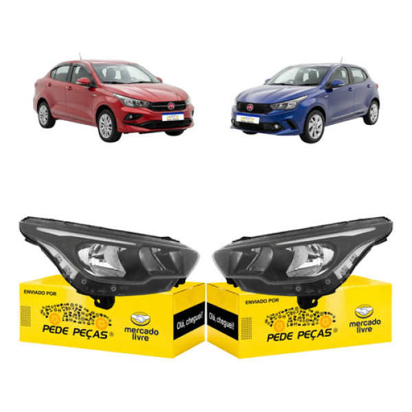 Par Farol Fiat Argo Cronos 2017 2018 A 2023 C/led C/avaria Ambos Lados