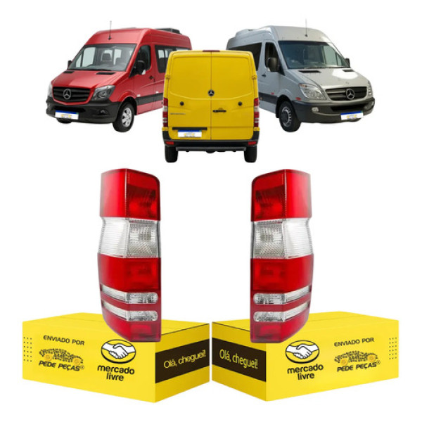 Par Sinaleira Traseira Sprinter 2014 2015 2016 17 2018 2019 Ambos Lados Bicolor