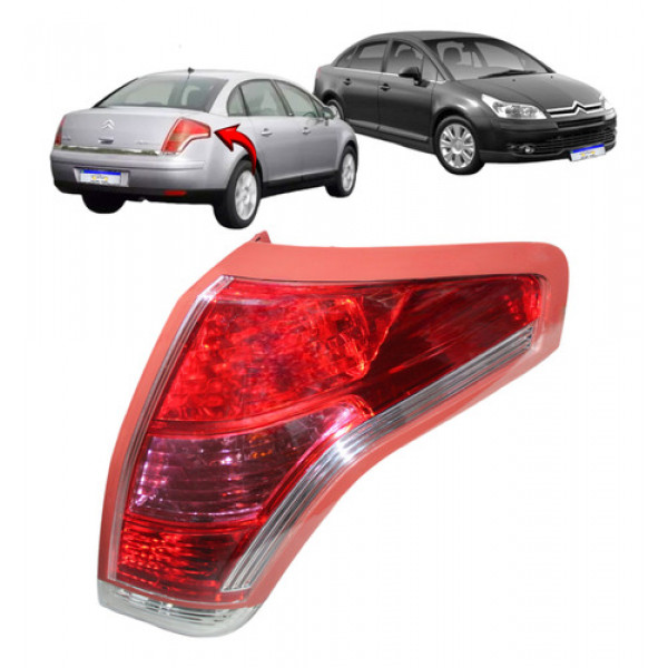 Lanterna Traseira C4 Pallas 2007 2008 2009 2010 2011 2012 Ld - Vermelho
