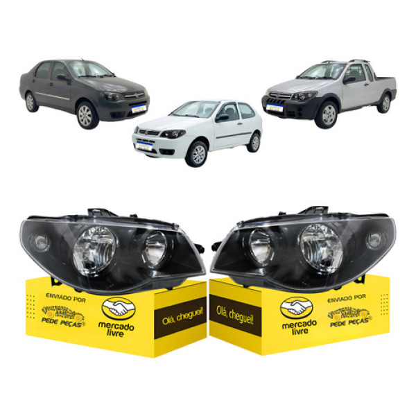 Par Farol Siena Palio Strada 2005 06 07 08 09 A 2017 M/negra Ambos Lados