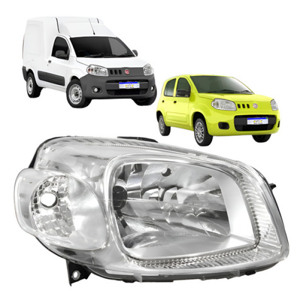 Farol Fiat Uno Vivace Fiorino 2012 2013 2014 15 Cromado L.d Direito