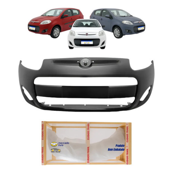 Parachoque Dianteiro Fiat Palio 2012 2013 2014 15 16 17 2018 Preto Liso Para Pintura