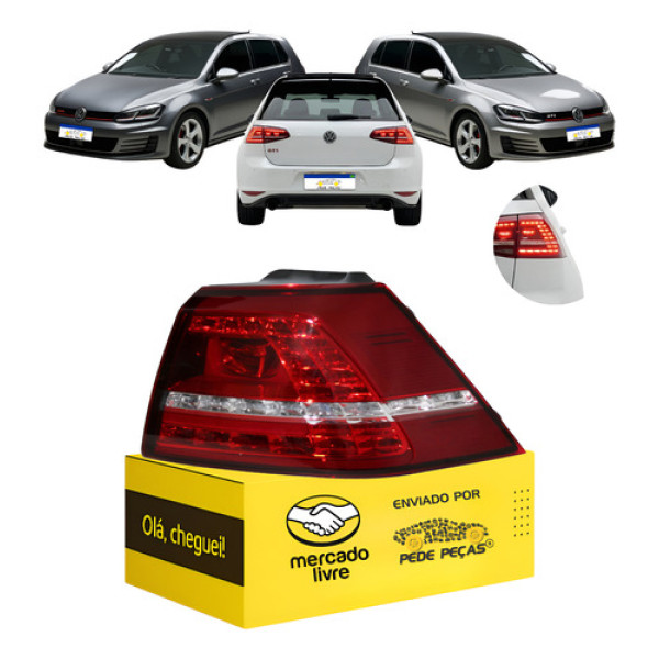 Lanterna Sinaleira Vw Golf 2014 2015 2016 2017 Com Led L.d Direito/passageiro Vermelho