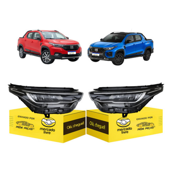 Par Farol Fiat Strada Volcano 2021 A 2026 Full Led Novo Ambos Lados