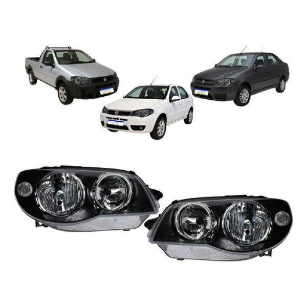 Farol Mascara Negra Fiat Palio Siena Strada 2004 A 2017 